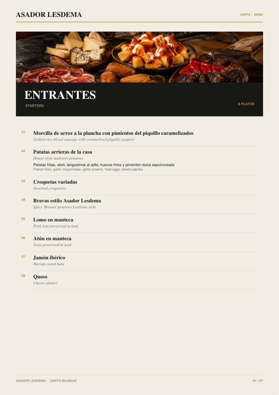 Imagen ilustrativa de Entrantes