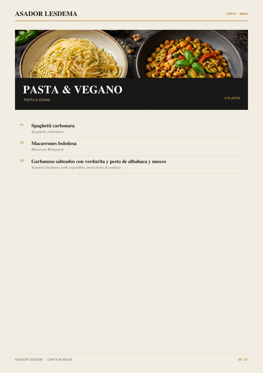 Imagen ilustrativa de Pasta & vegano